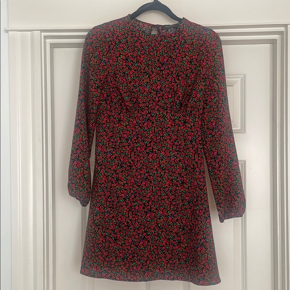 Primark Red and Black Sheath Dress with Bishop Sleeves